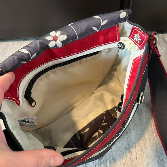 Sherpani Milli Nylon Crossbody Bag Mini-Messenger, Red and Black - Picture 6 of 12